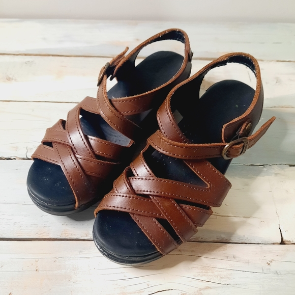 Dansko | Strappy Clog Sandals Chocolate Brown Leather Size 7.5 / 8 - Picture 2 of 10
